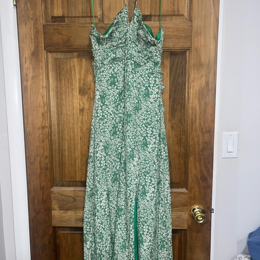 Astr Green Spaghetti Strap Sundress for Prom